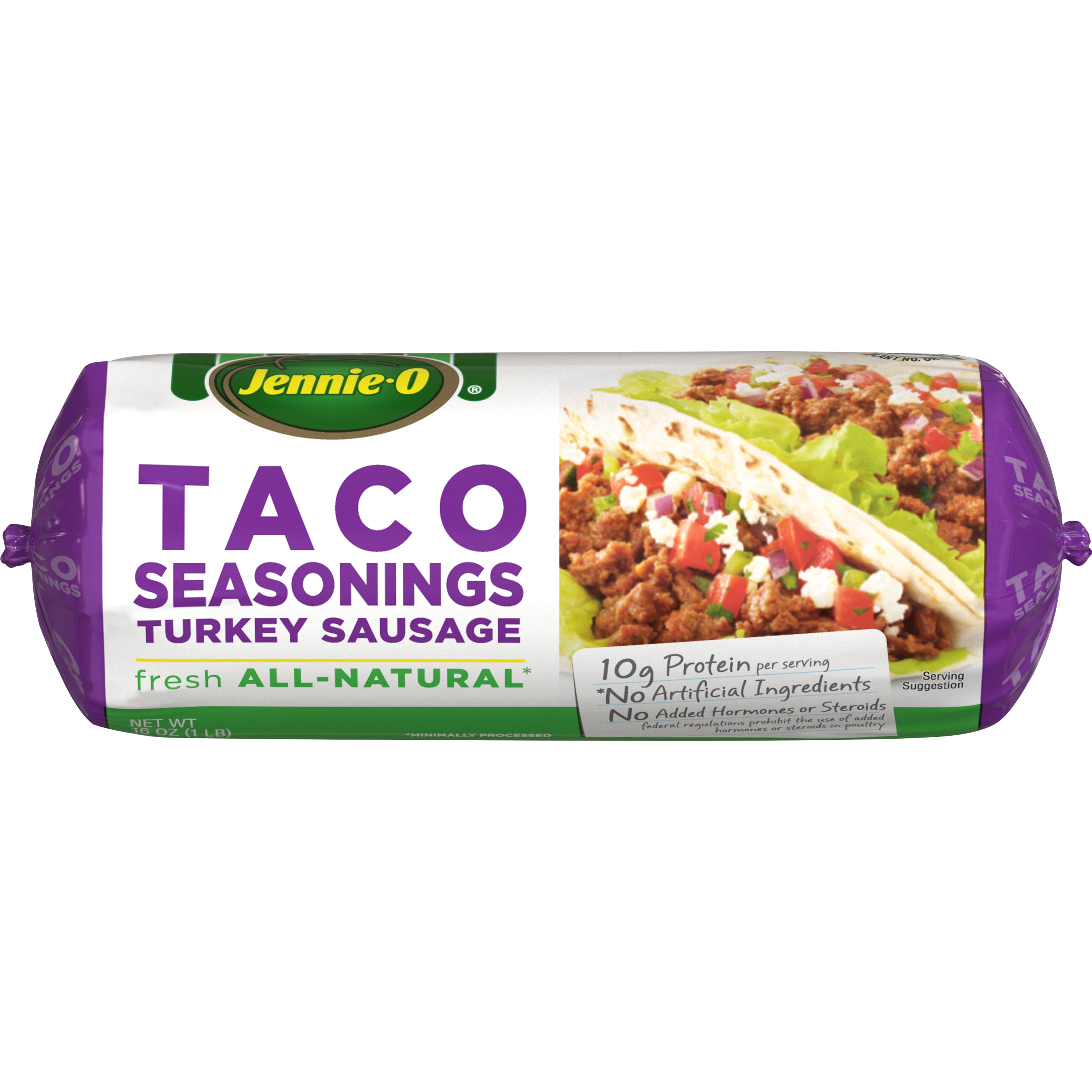 JENNIEO Taco Seasoned Ground Turkey Sausage, 1 lb chub