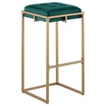 thumbnail image 3 of Nadia Square Padded Seat Bar Stool (Set of 2) Hunter Green and Gold, 3 of 11