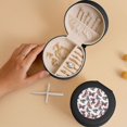 thumbnail image 5 of Naloa Vintage Butterflies Round Jewelry Box, Travel Jewelry Organizer, 3.9 x 3.9 x 2in Jewelry Storage Box for Women-Black, 5 of 7