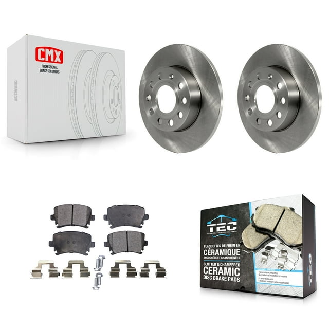 Transit Auto Kit de Rotor de Frein à Disque Arrière et Plaquettes en Céramique pour Voiture Volkswagen Jetta Rabbit Audi A3 Quattro K8T-101950