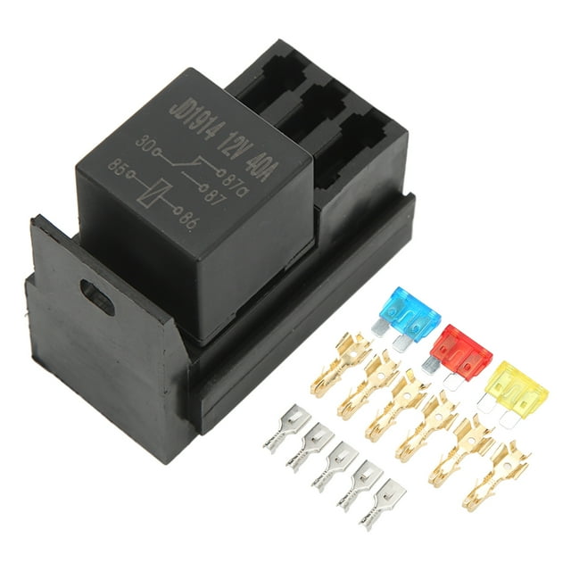 Fuse Holder, 5 Pin ABS Universal Relay Block Box Heat Resistant 12V For Ship For Yacht