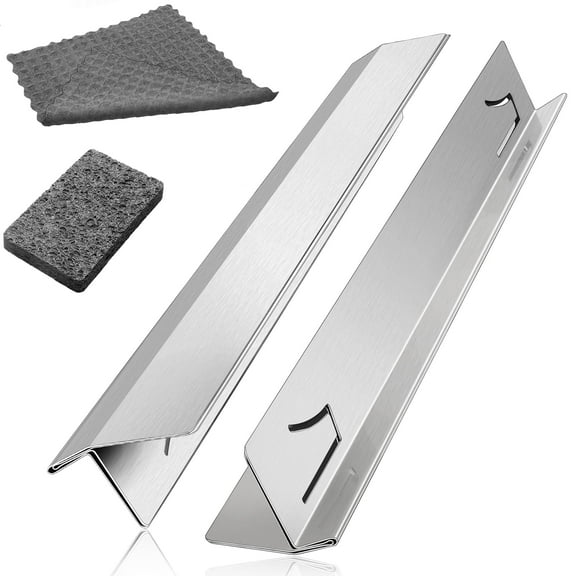 2 Pack T Shaped Stove Gap Covers Stainless Steel For Kitchen Between Stove and Counter Edge Filler Length 13.8" to 27.6" Include Clean Cloth and Sponge