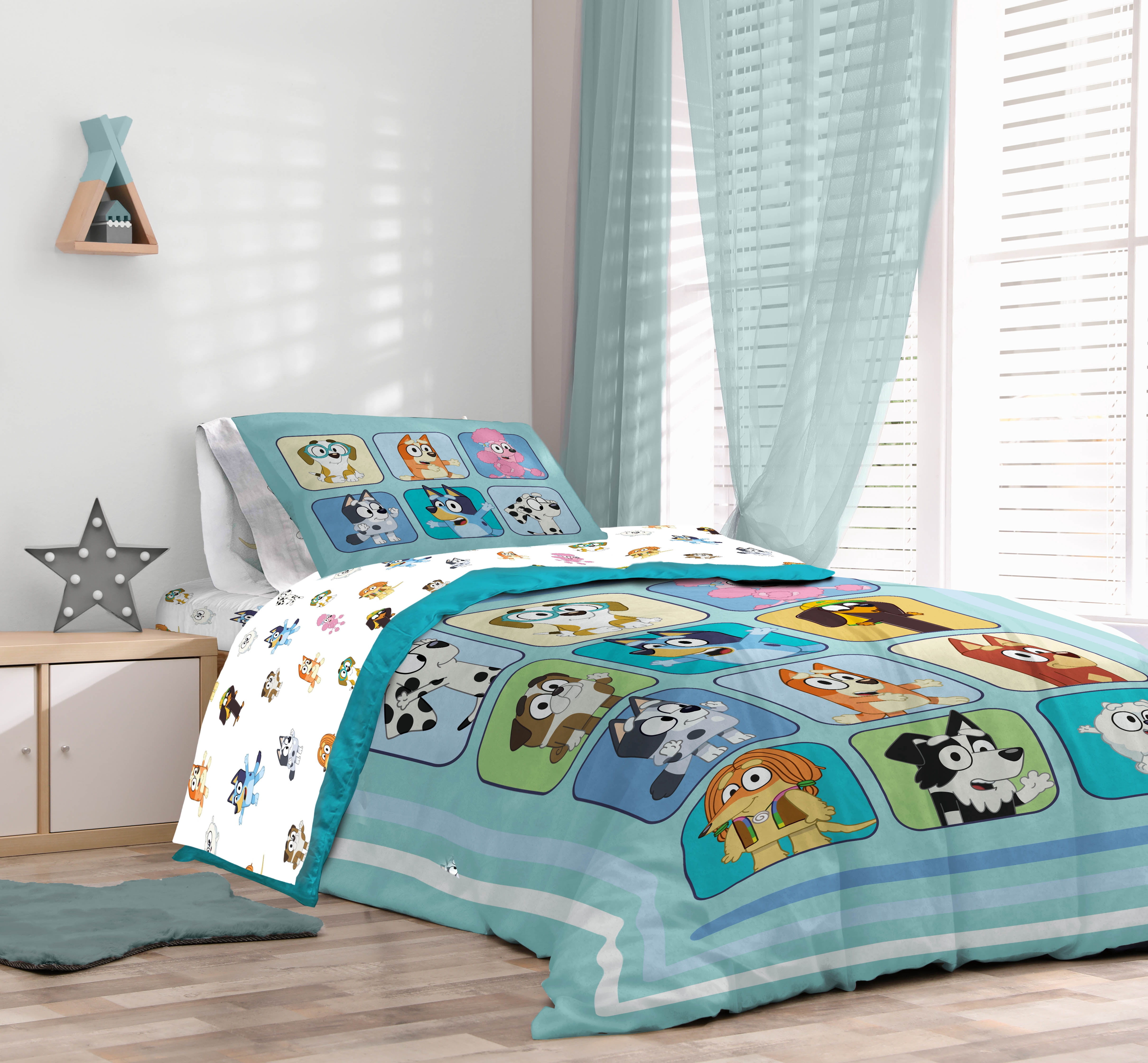 Sunny Side Up Bluey 4-Piece Kids Bedding Set, Twin