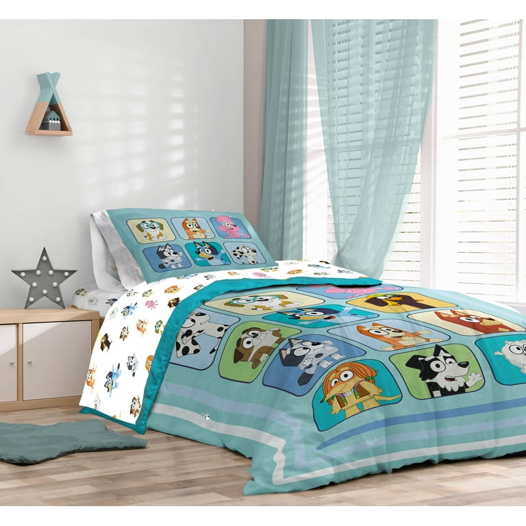 Jay Franco Bluey Twin Bedding Set, 5-Piece Kids Comforter Set with