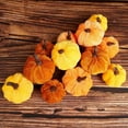 thumbnail image 2 of Simulation Flannel Pumpkin Decoration Halloween Colorful Cloth Pumpkin Decor Champagne, 2 of 8