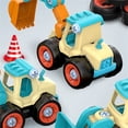 thumbnail image 4 of  Juguetes para niños Juegos de vehículos de construcción para niños pequeños Juegos de simulación Incluye 4 vehículos Rompecabezas Juego de autos de juguete desmontable ANGGREK  Otros, 4 of 7