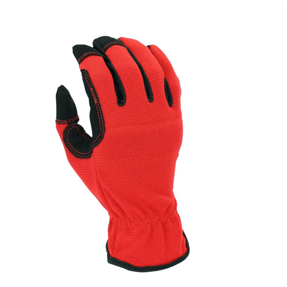 Hyper Tough Synthetic Leather Work Gloves with Knuckle Protection, 1 Pair, Size Large Various Color