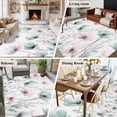 thumbnail image 5 of 5'x7' Area Rugs, Teal Pink Spring Floral Indoor Outdoor Area Rug for Living Room Bedroom, Summer Botanical Watercolor Washable Bathroom Rugs Kitchen Floor Carpet Mats Home Decor Aesthetic, 5 of 8