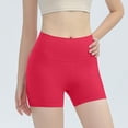 thumbnail image 3 of High Waisted Biker Leggings for Women Shorts Seamless Stretchy Quick Dry Gym Yoga Workout Athletic Shorts (XL, Red), 3 of 6