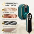 thumbnail image 4 of CASAFUN Micro Steam Iron for Clothes, Portable Handheld Travel Garment Steamers with LED Display, 3 Types Steam Mode, Rotating Foldable Dry & Wet Ironing, 1000W 20S Fast Heat Up Steaming, 4 of 9