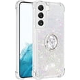 thumbnail image 3 of Phone Case for Samsung Galaxy S23,Shockproof Clear Quicksand Glitter Flowing Liquid with Bling Diamond Ring Stand,Cute Women Girls Case for Galaxy S23 6.1'' LS-Colorful, 3 of 7