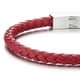 thumbnail image 3 of Pulsera COOLSTEELANDBEYOND de piel fina trenzada roja, 3 of 7