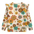 thumbnail image 6 of Xoenoiee Mushroom Flower Print Girls Sweatshirts Graphic Ruffle Pullover Long Sleeve Crewneck Shirt Cute Cartoon Casual Clothes for Girls, Size 1-2 Years, 6 of 7