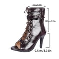 thumbnail image 5 of Modisza Women's Mesh Heels Sandals Open Toe High Heeled Pumps Trendy Lace Up Summer Boots Buckles Strap Party Stiletto Shoes Brown size 7.5, 5 of 6