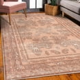 thumbnail image 3 of Boho Decorative Rug, Vintage Look Ethnic Look Pattern of Paisley Details and Bohemian Feels Damask, Quality Carpet for Bedroom Dorm and Living Room, 6 Sizes, Peach and Dark Rust, by Ambesonne, 3 of 4