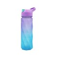 thumbnail image 1 of sweethay Botella de agua de 600ml, taza de plástico portátil para beber con asa, degradado, trabajo físico, té, bebida, degradado azul Type2 NO2, 1 of 6