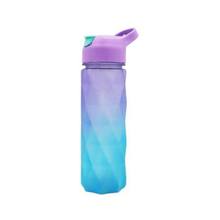 

MODERN HOMEZIE Water Bottle 600ml Portable Plastic Leak-proof Drinking Cup with Handle Reusable Kettle Fitness Work Milk Juice Drinkware Purple Blue Gradient