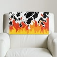 thumbnail image 5 of SCRAWLGOD Cow Flame Print White Black 1 Piece Recliner Headrest Cover Waterproof Anti-Slip Couch Headrest Protector Protective Easy Care Sofa Head Covers 17x27 in, 5 of 7