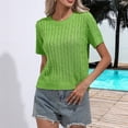 thumbnail image 2 of WDDDD Women's Short Sleeve Knit Crewneck Lightweight Business Casual Outfit L, 2 of 8