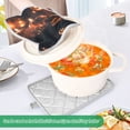 thumbnail image 4 of 2-Pack Pot Holders Heat Resistant Kitchen Oven Mitts 7x9.8in for Oven, Microwave & BBQ Halloween Pumpkins with Candles, 4 of 7