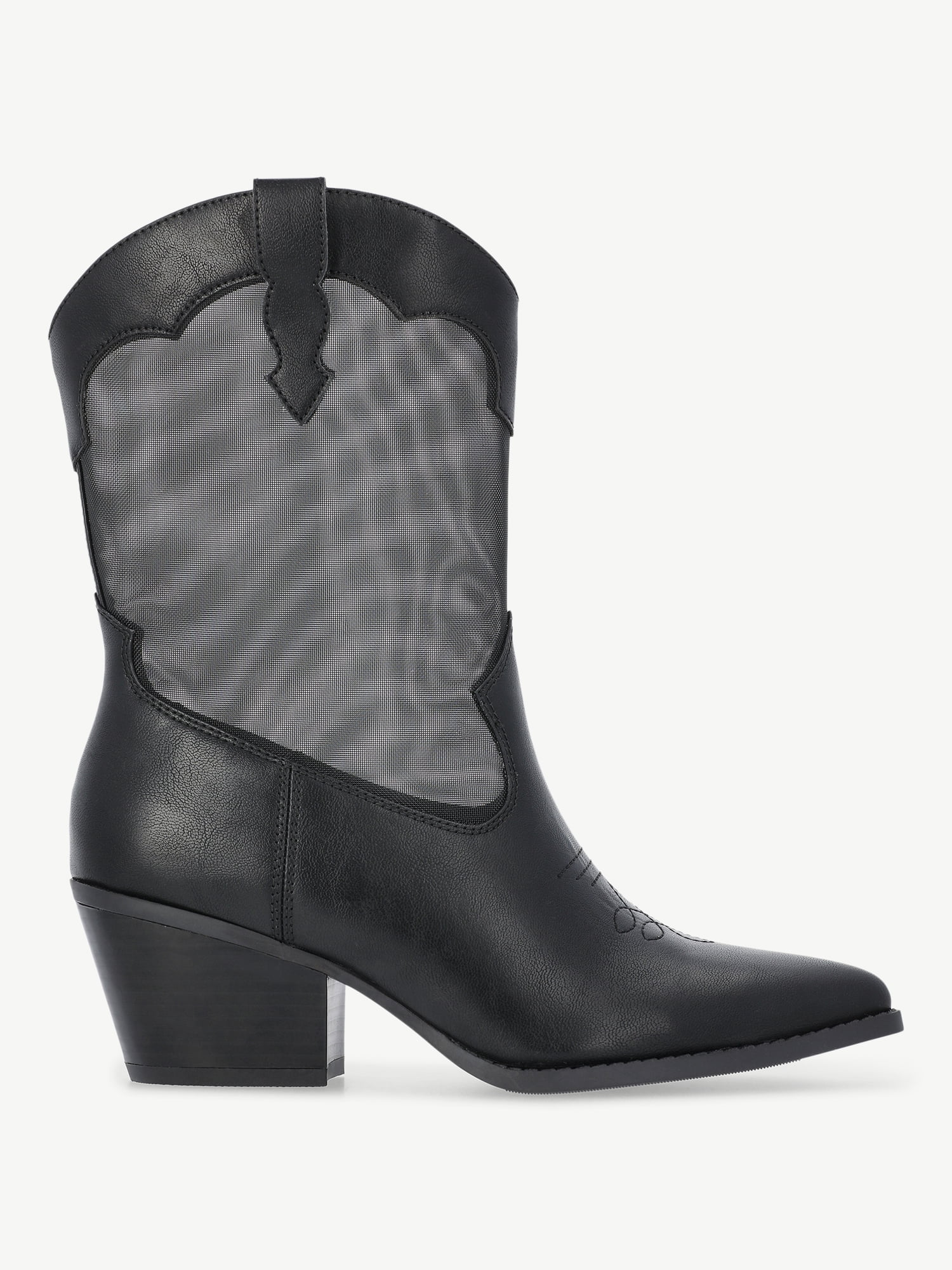 No Boundaries Women's Sheer Mesh Western Boots