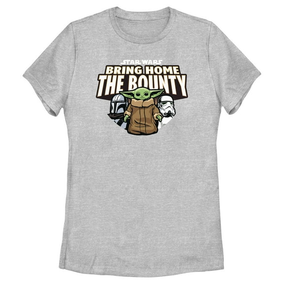 Women's Star Wars: The Mandalorian Grogu and Company  Graphic Tee Athletic Heather Medium