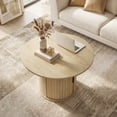 thumbnail image 2 of HOMCOM Table Basse Ronde, Table Centrale de 31,5 Pouces avec Rangement, Bois Naturel, 2 of 10