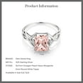 thumbnail image 5 of Gem Stone King 2.04 Ct Octagon Peach Simulated Morganite White Topaz 925 Sterling Silver Ring (Size 6), 5 of 5