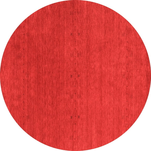 Ahgly Company Indoor Round Abstract Orange Contemporary Area Rugs, 4' Round