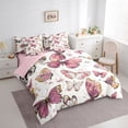 thumbnail image 3 of Homewish Cute Butterflies 7-Piece Twin Bedding Sets,Flying Animal Bedding Comforter Set,Pink White Sheet Sets For Girls Kids,Luxury Bedroom Decor Reversible, 3 of 8