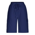 thumbnail image 3 of Dagugfen Cargo Shorts for Men Elastic Waist Drawstring Loose Outdoor Running Sports Shorts with Pockets, 3 of 5