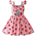 thumbnail image 2 of Summer Dress for Girls Toddler Strawberry Dress Baby Casual A-Line Dresses Kids Ruffle Sleeve School Dresses Birthday Party Sundress 18-24 Months, 2 of 5