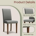thumbnail image 3 of Pirecart 2 PCS Upholstered Dining Chairs Set, Tufted Parsons Design Kitchen Chairs with Nail Head Trim, Solid Wood Legs and Padded Seat, for Kitchen, Dining Room, Living Room, Gray, 3 of 8