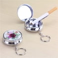 thumbnail image 4 of 2pc Portable Pocket Ashtray/Vehicle Cigarette Ashtray, STONCEL Mini Stainless Steel Ashtray with Key Chain and Cigarette Snuffer, Modern Ash Holder for Outdoor Use (Colored Pattern), 4 of 7