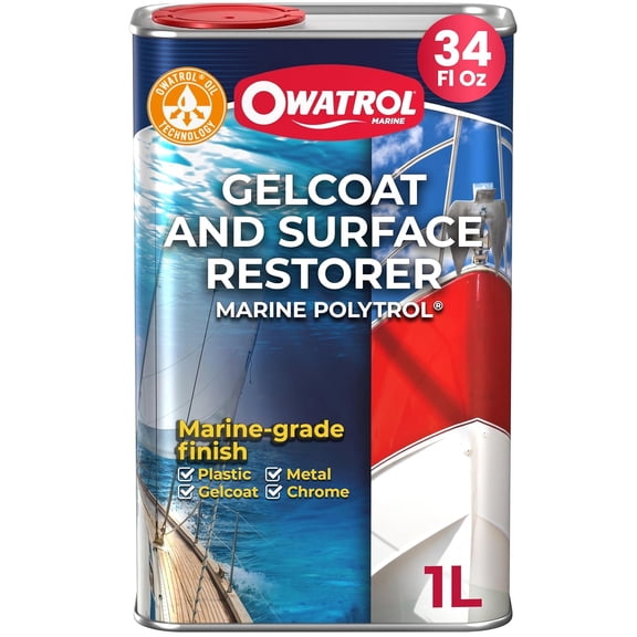 Owatrol Marine Polytrol 34 Oz - Gel Coat for Boat, Gelcoat Marine Restorer, Boat Oxidation Remover, Fiberglass Restorer for Boats, Protective Color Restorer for Marine Surfaces, Plastic & Steel