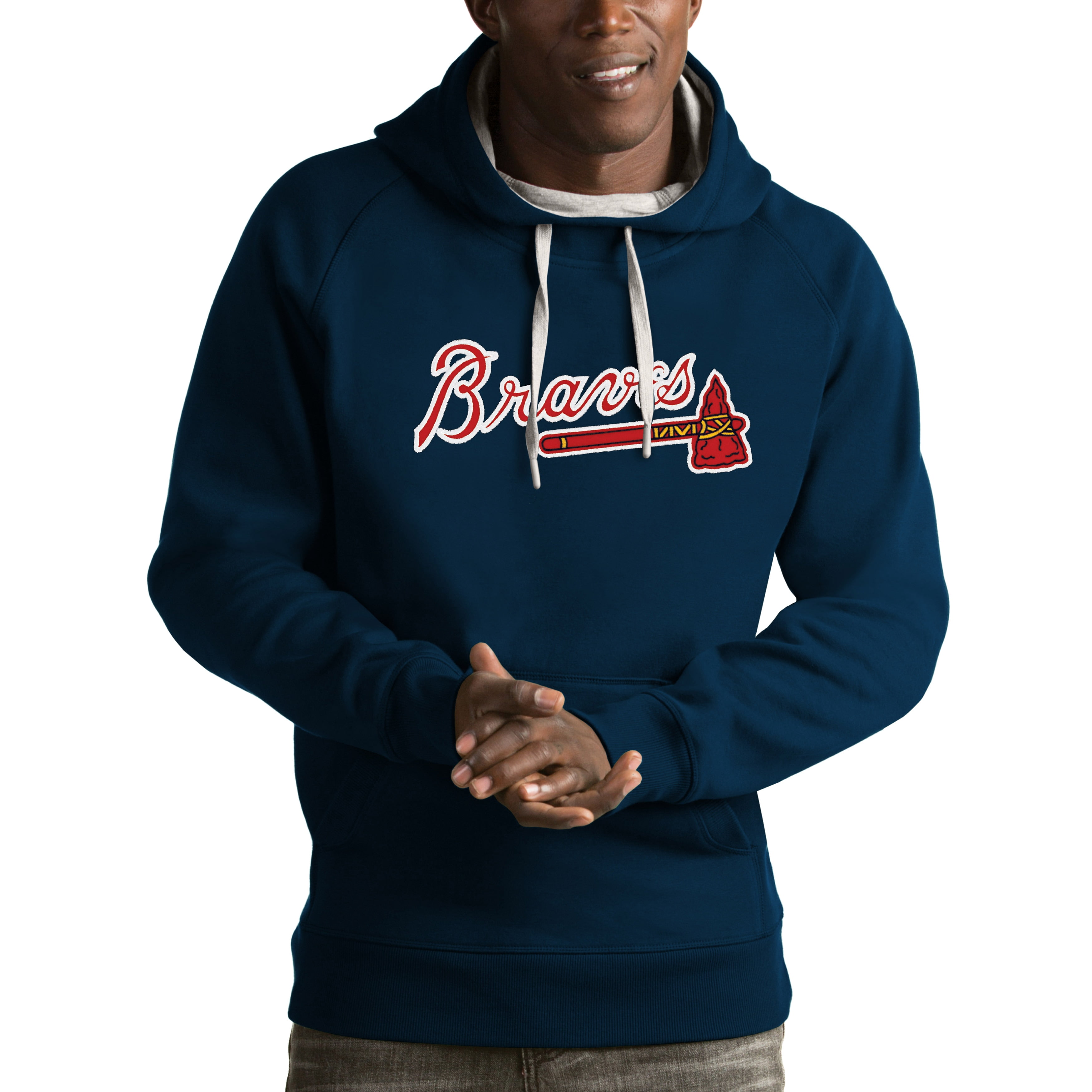 Atlanta Braves Antigua Victory Pullover Hoodie - Navy - Walmart.com - Walmart.com