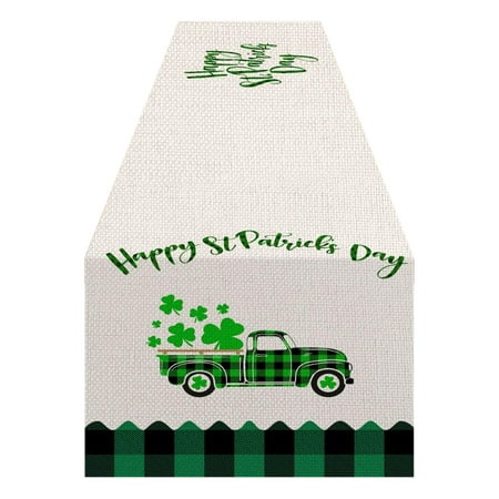 

St Patricks Day Decorations St. Patricks s Day Table Flag Linen Truck Table Runner Simple And Generous Grease Resistants Table Runners 108 Inches Long