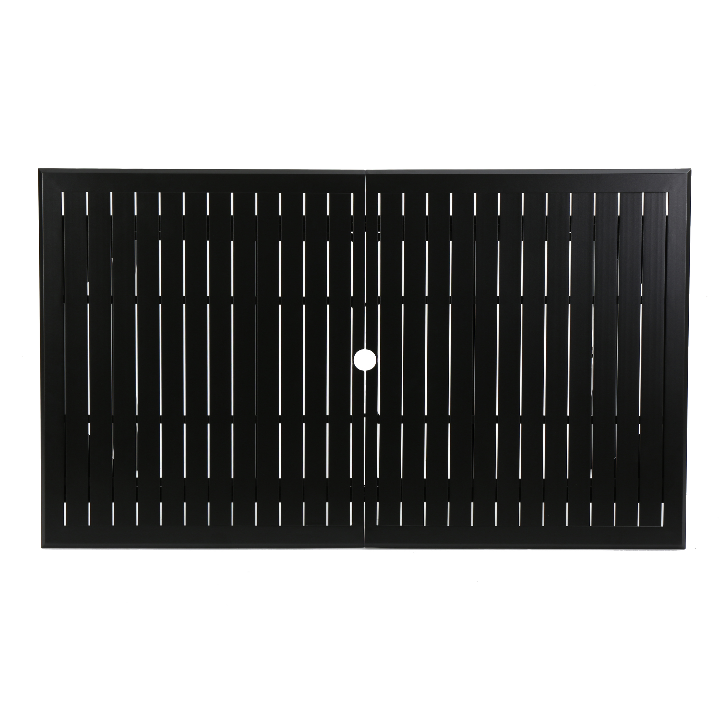 Cascada Outdoor Expandable Cast Aluminum Rectangular Dining Table, Black