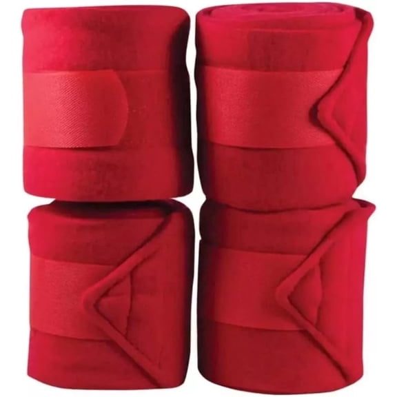 MT Horse Fleece Polo Leg Wraps Set of Four, Red