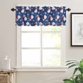 thumbnail image 7 of Christmas Kitchen Curtains and Valances Set, Winter Snowman Xmas Snowflakes Blue Background Rod Pocket Window Valance Window Curtain Panels for Living Room Bedroom Laundry, 27.5x36in, 3 Pieces, 7 of 7