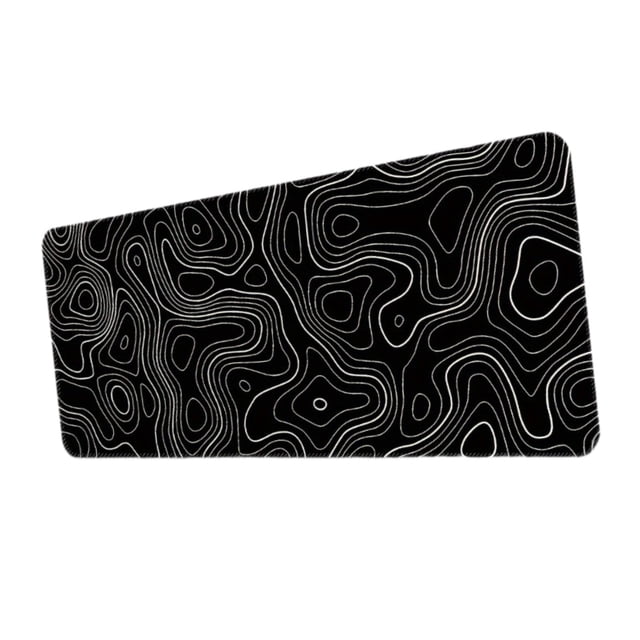 Alfombrilla de escritorio para teclado, alfombrilla de escritorio grande para juegos, antideslizante, impermeable, portátil, ligera, alfombrilla de En y negro