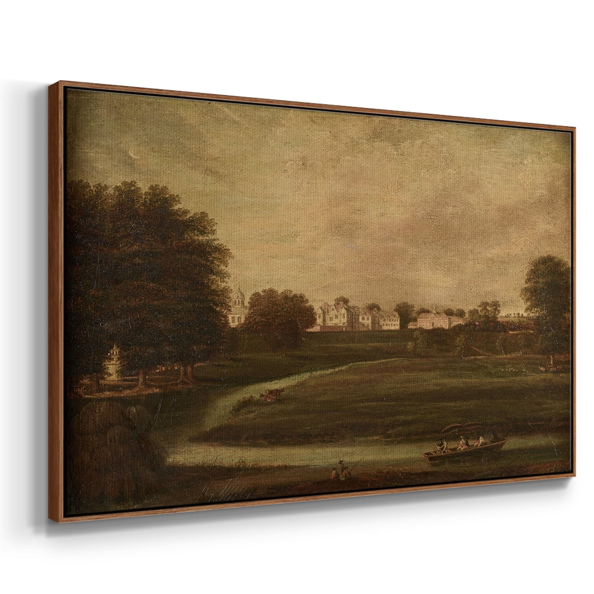 Vintage Landscape-CCCXX By Wexford Home Framed in Walnut Wood Gallery Wrapped Canvas 27 in. x 41 in.