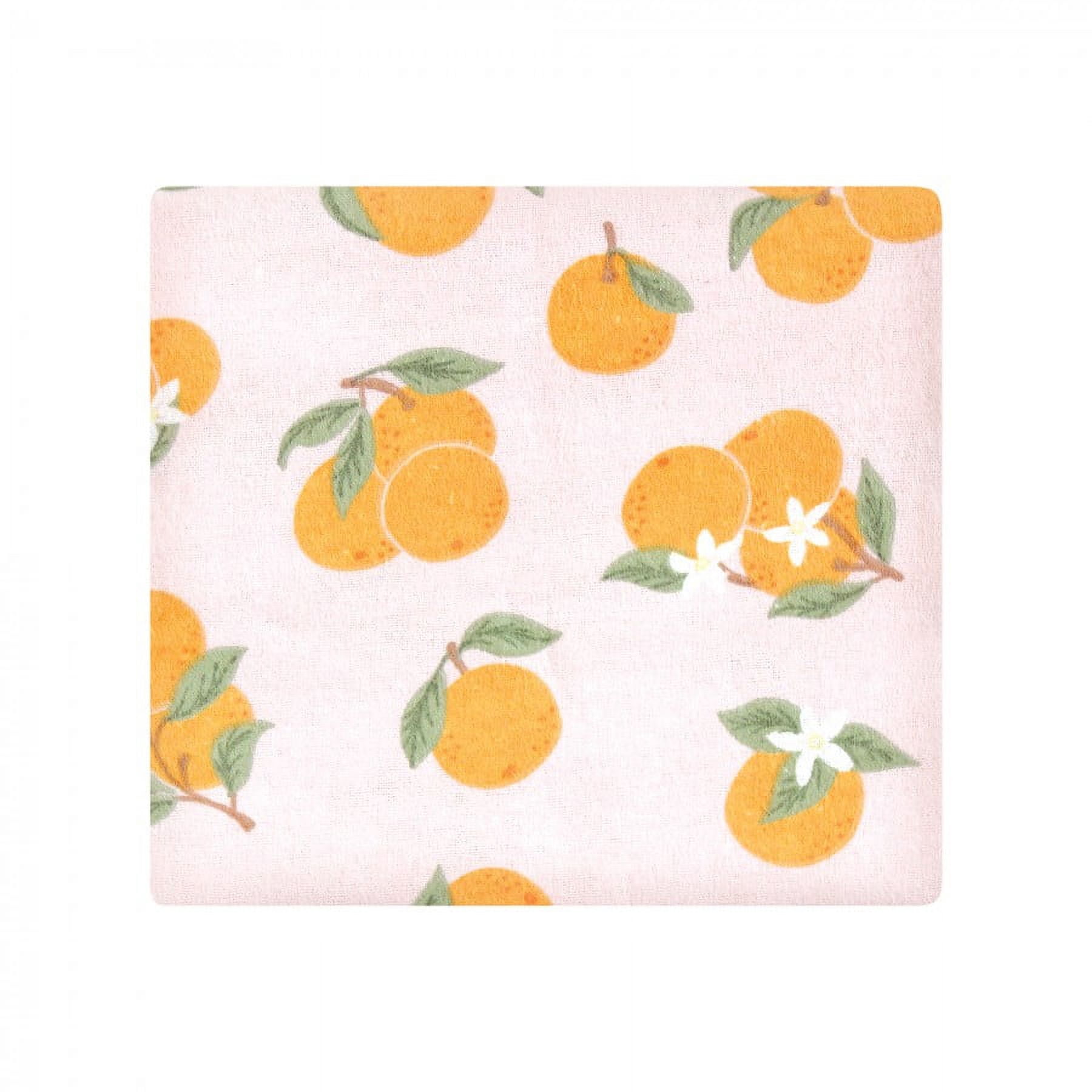 Hudson Baby Infant Girl Cotton Flannel Receiving Blankets Bundle, Citrus Orange, One Size
