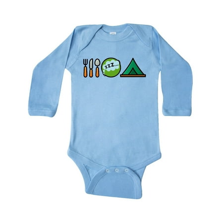 

Inktastic Camping Eat Sleep Camp Gift Baby Boy or Baby Girl Long Sleeve Bodysuit