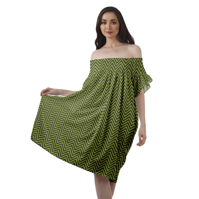 Moomaya Robes de Soirée pour Femmes Grande Taille à Manches Volantées Vêtements Décontractés