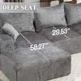thumbnail image 7 of Homefun Modular L-Shape Floor Sofa No Assembly Chenille Fabric Sectional Sofas Indoor Seating, 7 of 7