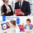 thumbnail image 3 of TECH CIRCLE for iPad Mini 7 8.3" (A17 Pro), iPad Mini 6 (8.3") 3-Layer Rugged Shockproof Case with Shoulder Strap, Built-in Kickstand, Pencil Holder, Cute Spider Heavy Duty Tablet Cover, Red Blue, 3 of 5