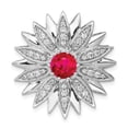 thumbnail image 1 of 14K White Gold Charm Pendant Ruby Round Red Diamond, 1 of 4