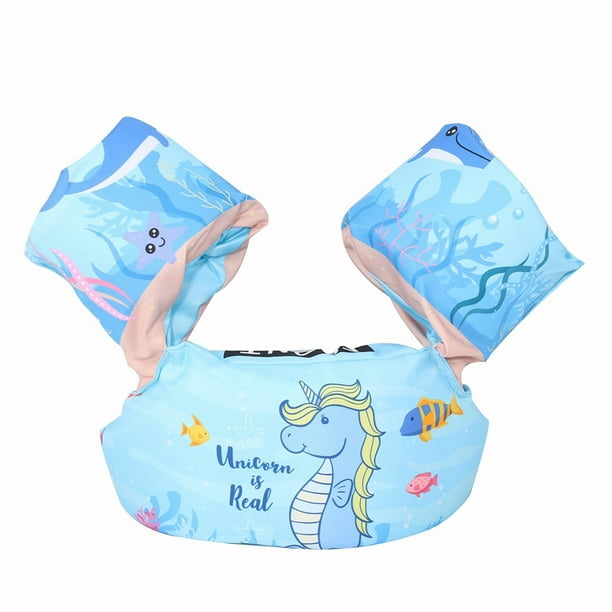 Anillo De Flotadores De Natación Para Niños Flotador de brazo lindo para niños pequeños, flotador de natación, banda para el brazo para niños (caballito de mar azul cielo) Likrtyny Para Estrenar