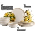 thumbnail image 2 of Corona Dinnerware Set 16-pieces Earthenware | Alegra | Set de Vajilla 4 puestos | 16 piezas | Ceramica | Yellow Lemon Decor, 2 of 6